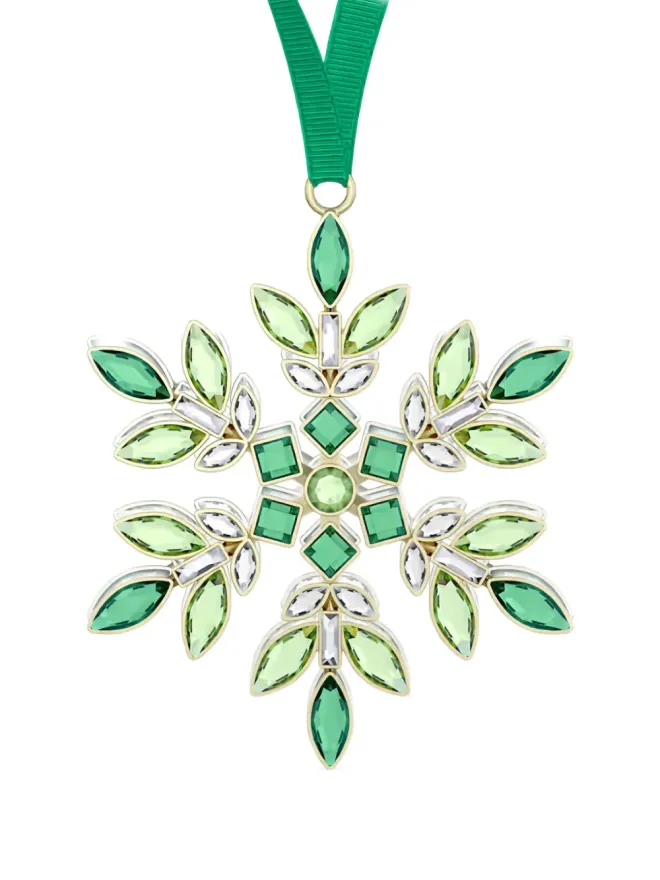 Swarovski Swarovski Gema クリスタル装飾の雪の結晶ホリデーオーナメント グリーンの商品画像
