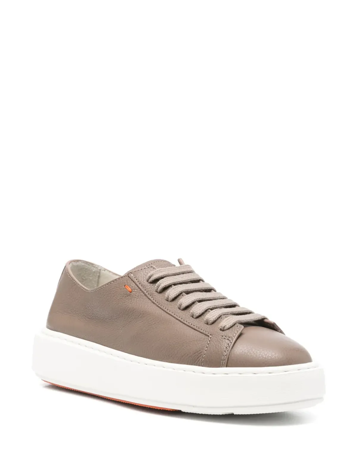 Santoni レースアップレザートレーナー - 画像2