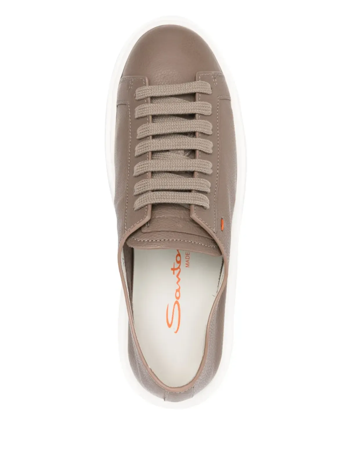 Santoni レースアップレザートレーナー - 画像4