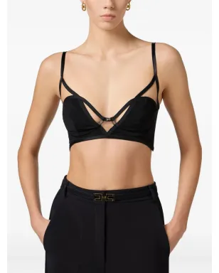 Elisabetta Franchi シアーパネルドブレレット ブラック - サムネイル3