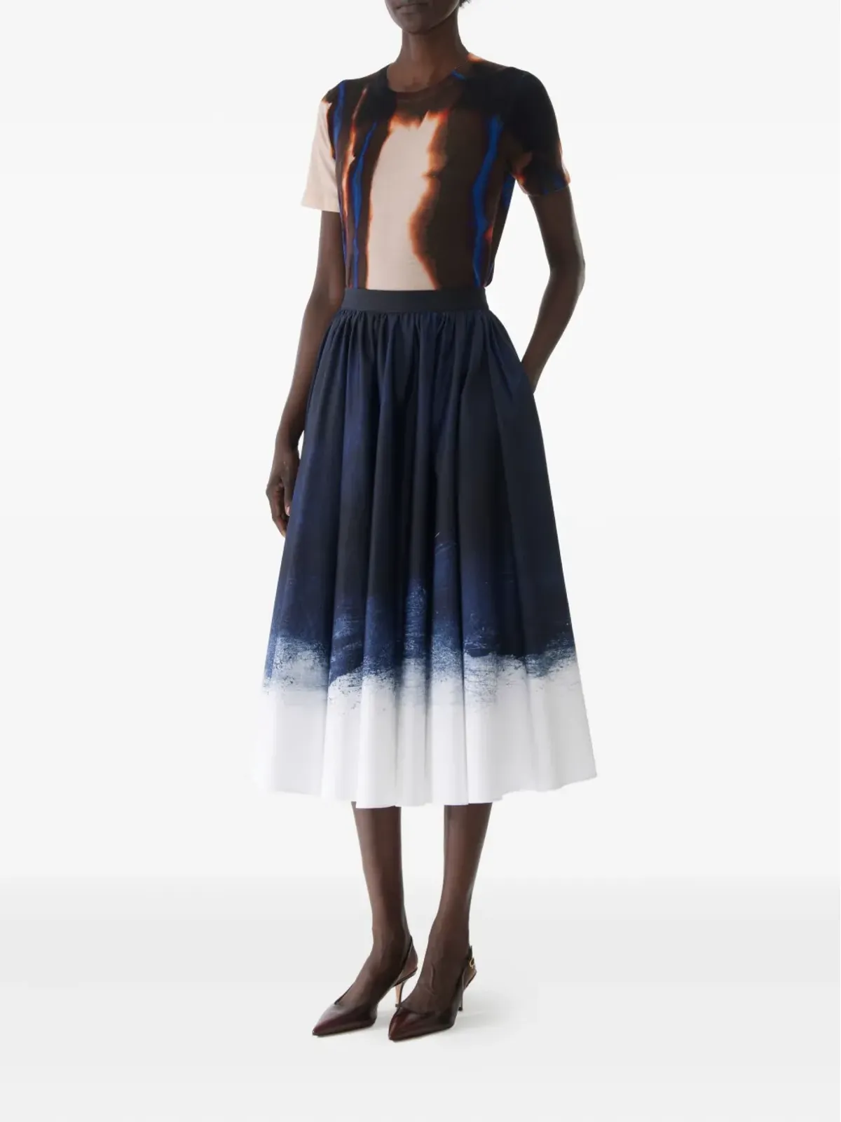 Jason Wu Collection グラデーションプリント ミディ丈スカート - 画像3