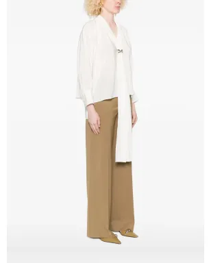 Max Mara リボンディテール シルクトップ - White - サムネイル3