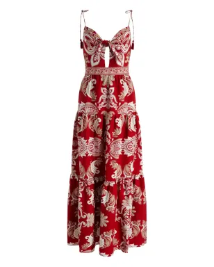alice + olivia ミンカ タッセルディテール マキシドレス レッド - サムネイル1