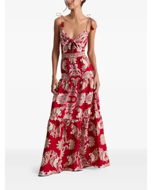 alice + olivia ミンカ タッセルディテール マキシドレス レッド - サムネイル2