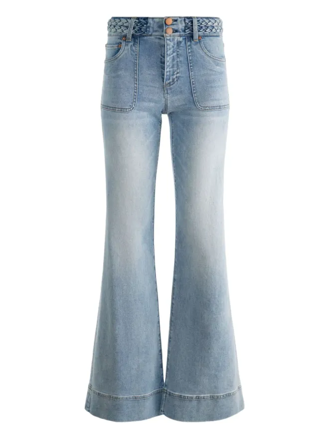 Alice + Olivia alice + olivia Juno braided jeans - Blueの商品画像