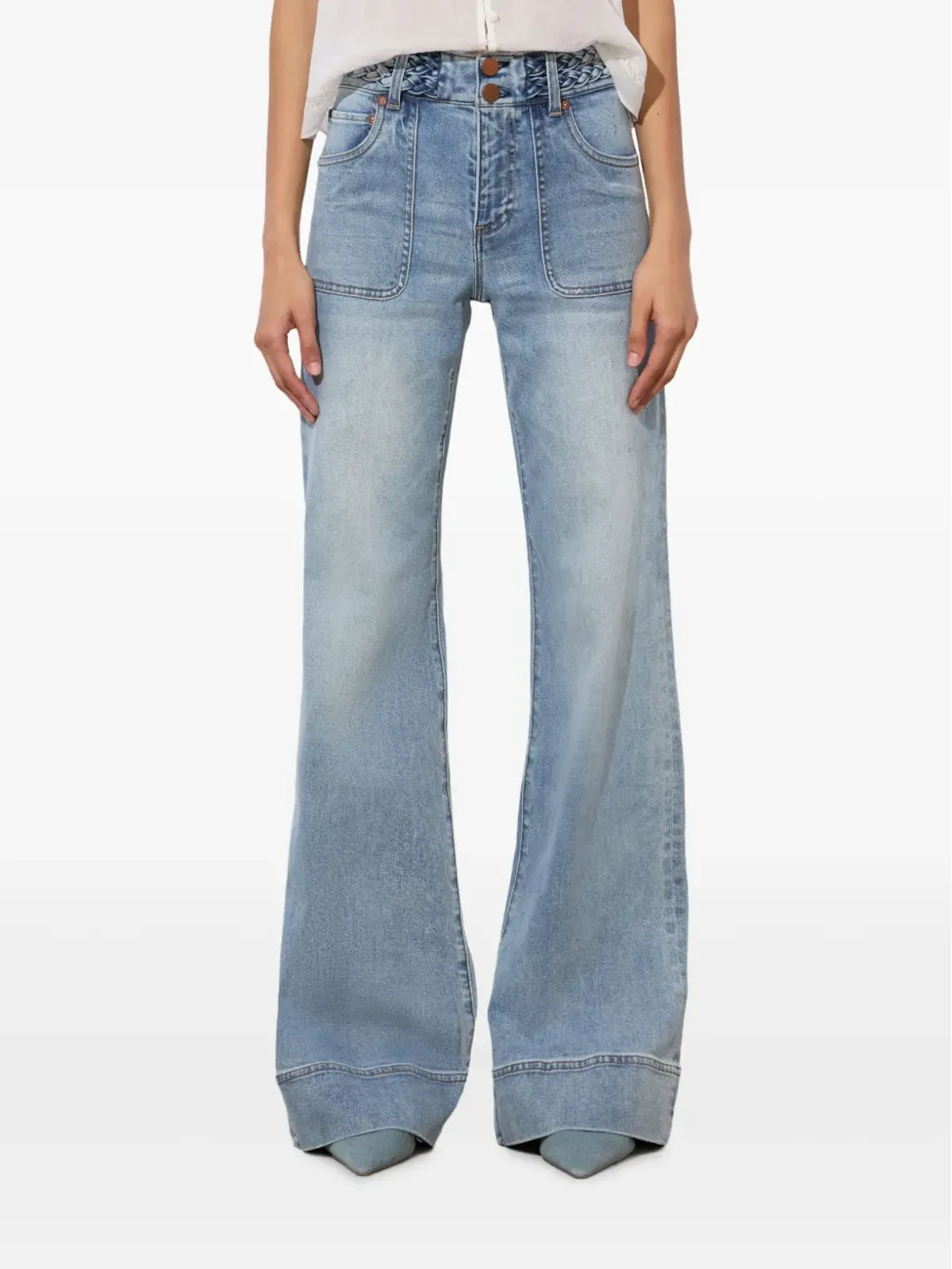 alice + olivia Juno braided jeans - Blue - 画像4