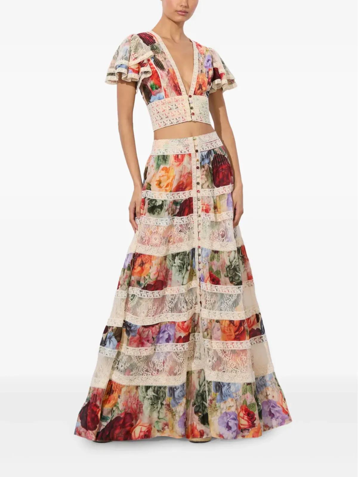 alice + olivia アディラ ティアード マキシスカート - 画像2