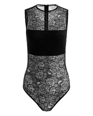 alice + olivia Nichol 花柄レース ボディスーツ ブラック - サムネイル1