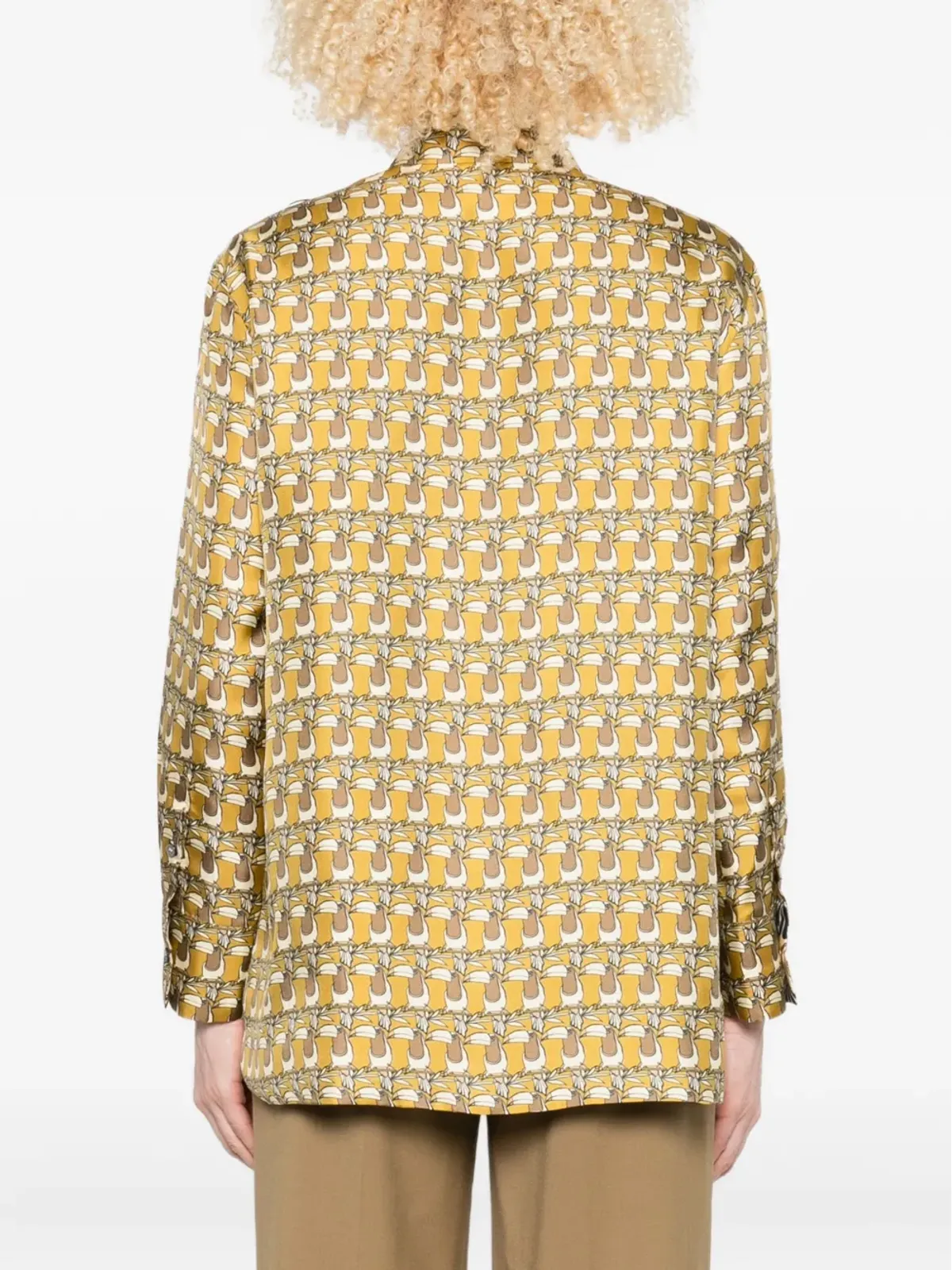 Max Mara プリントボタンダウンシルクシャツ - イエロー - 画像4