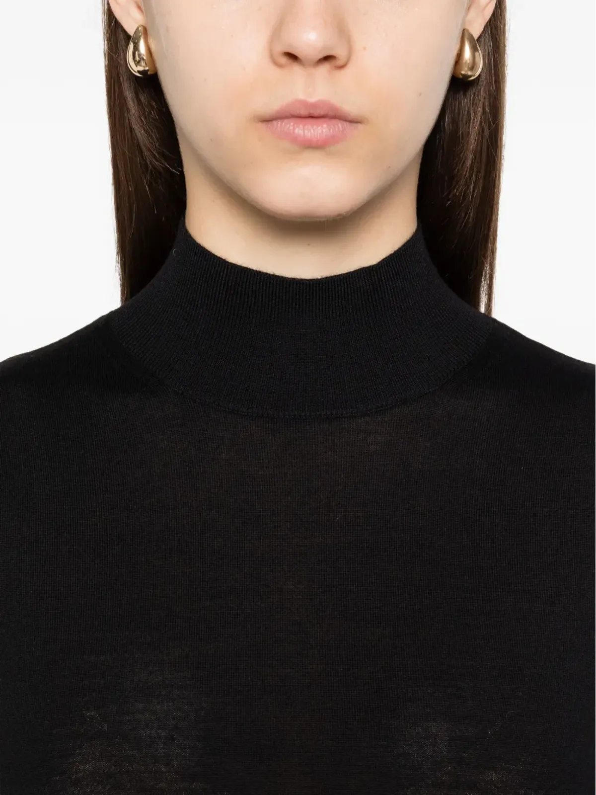 S Max Mara ハイネック・ノースリーブトップ（ブラック） - 画像5