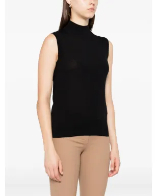 S Max Mara ハイネック・ノースリーブトップ（ブラック） - サムネイル3