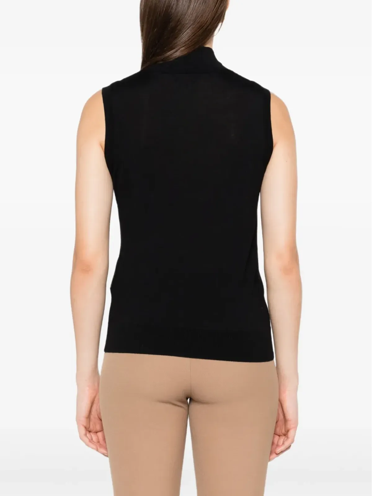 S Max Mara ハイネック・ノースリーブトップ（ブラック） - 画像4