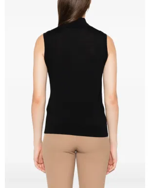 S Max Mara ハイネック・ノースリーブトップ（ブラック） - サムネイル4