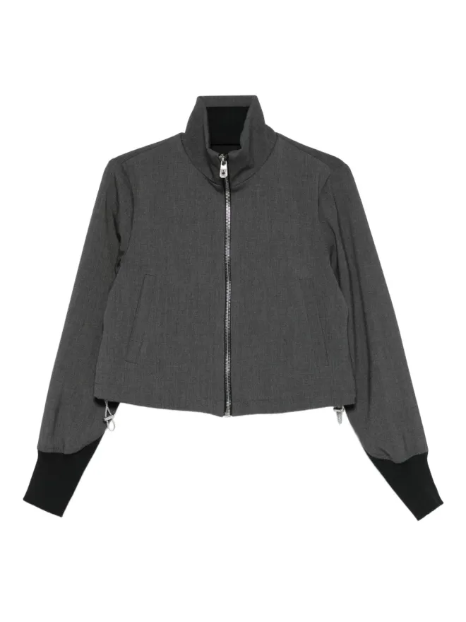 PINKO PINKO クロップドボンバージャケット - グレーの商品画像