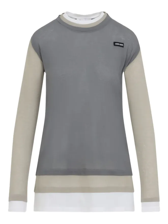 Miu Miu Miu Miu レイヤード長袖ドレスの商品画像