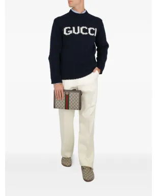 Gucci Ophidia GG Supreme Web-stripe クラッチバッグ - サムネイル2