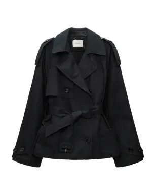 Dorothee Schumacher ベルテッド ダブルブレスト トレンチコート ブラック - サムネイル1