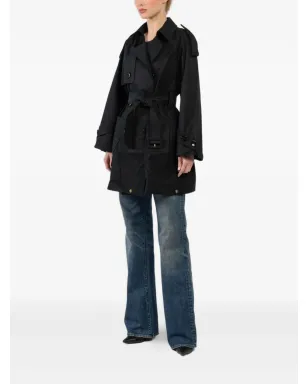 Dorothee Schumacher ベルテッド ダブルブレスト トレンチコート ブラック - サムネイル3
