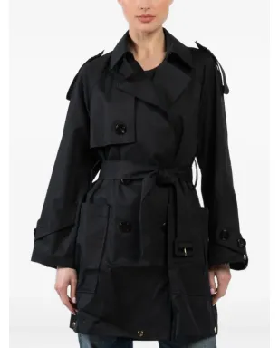 Dorothee Schumacher ベルテッド ダブルブレスト トレンチコート ブラック - サムネイル4