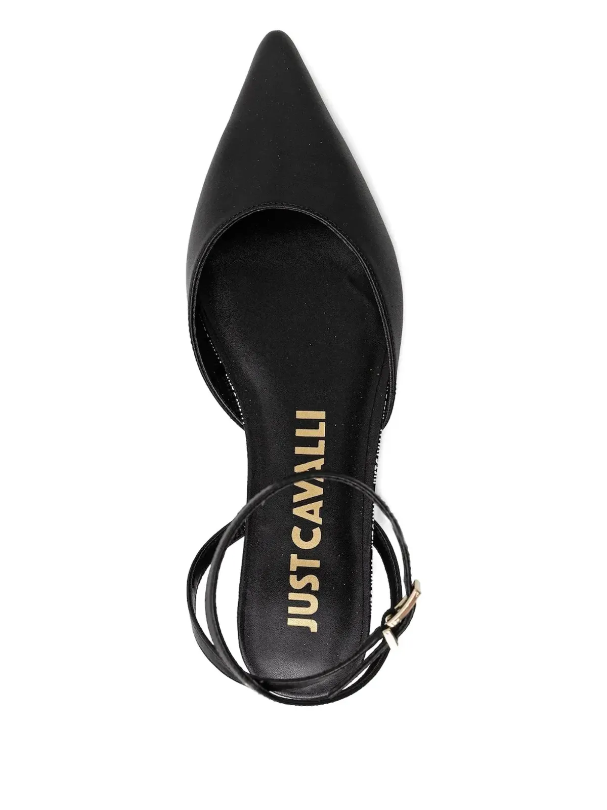 Just Cavalli アンクルストラップ付きポインテッドトゥフラットシューズ - 画像3