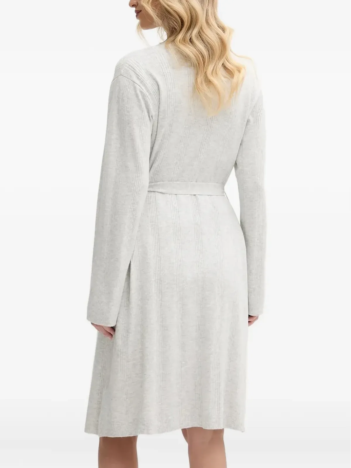 DKNY リブ編みベルト付きローブ - 画像2