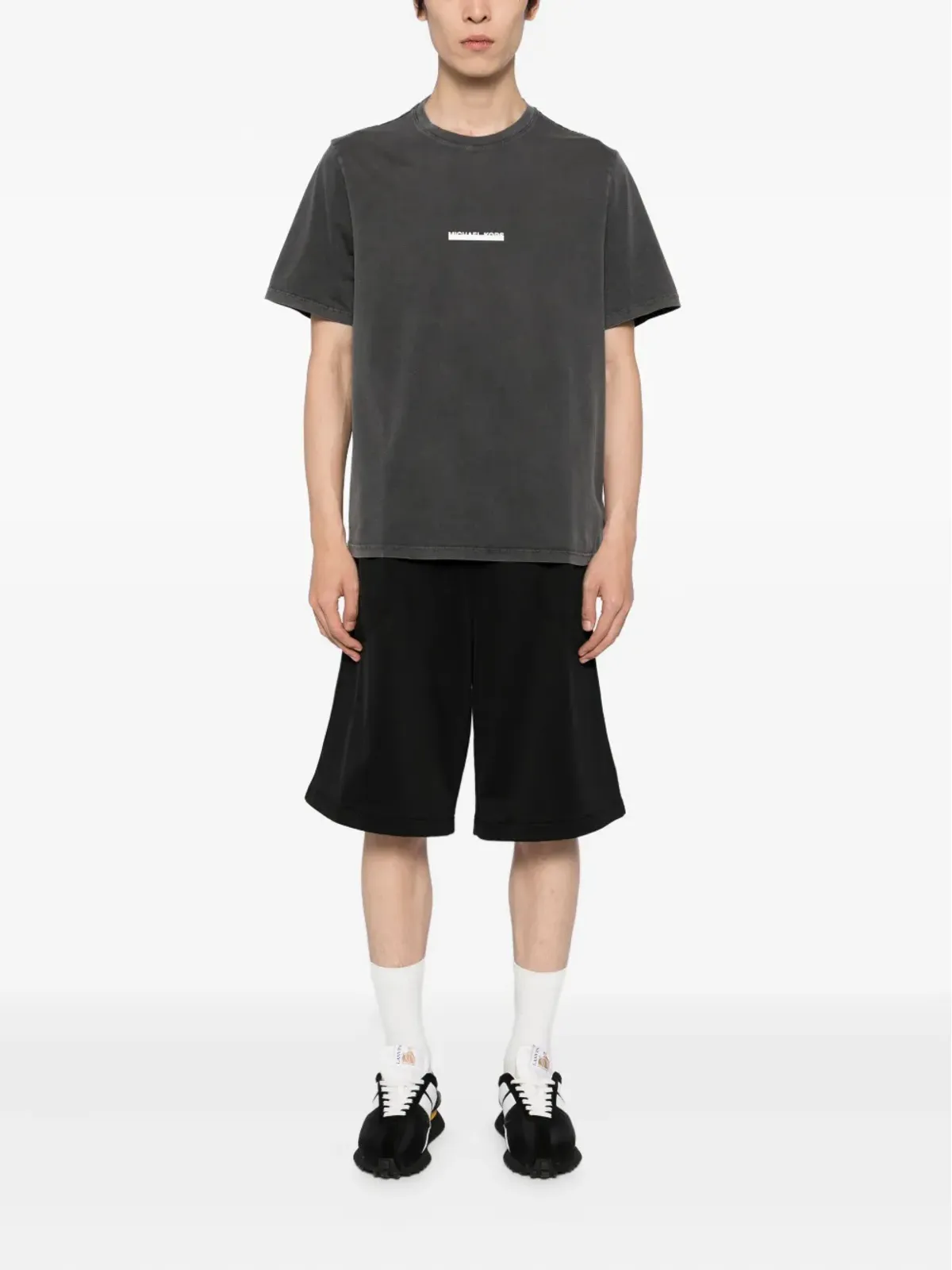 Michael Kors エンベリッシュドロゴ コットンTシャツ グレー - 画像2