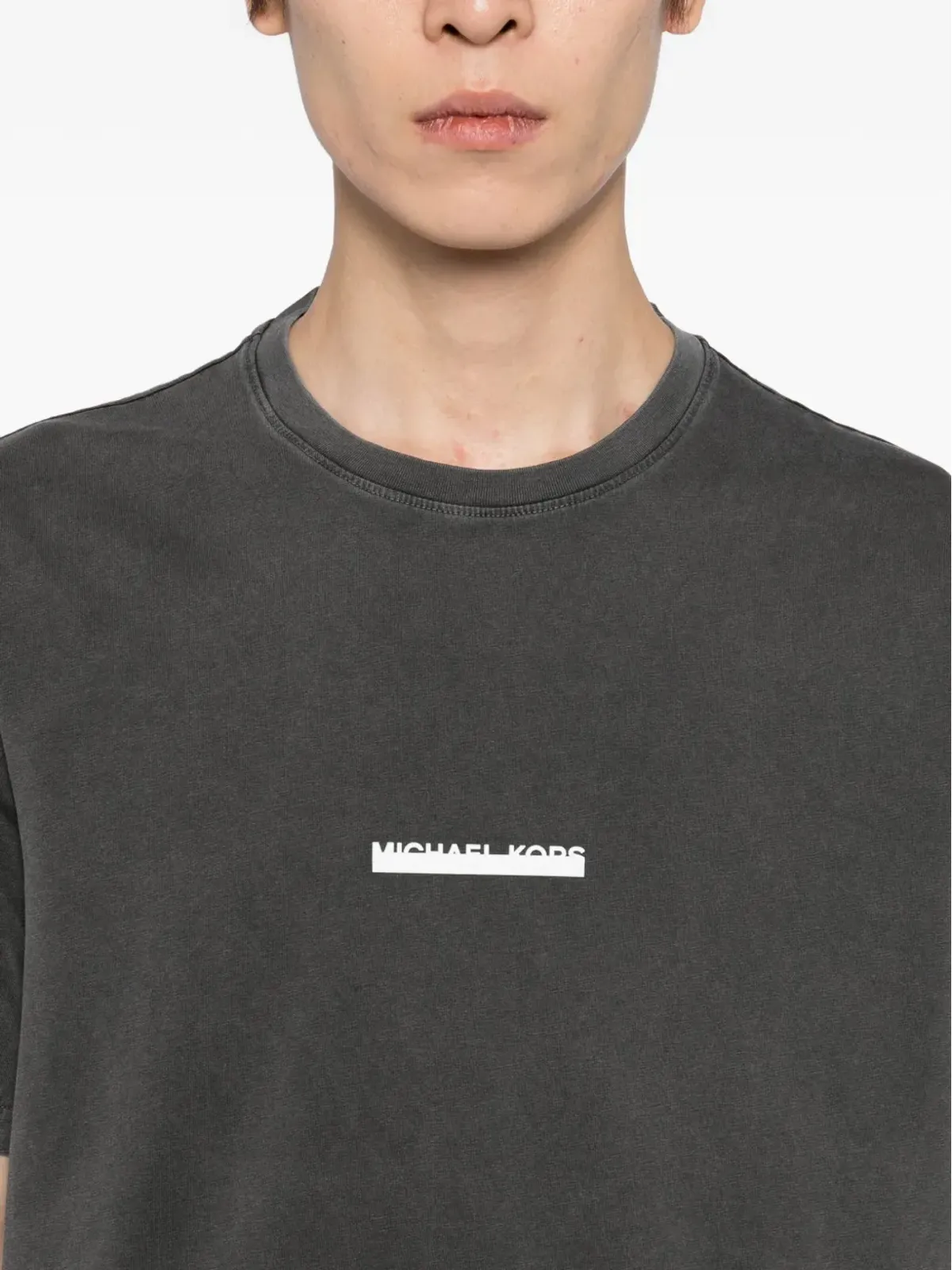 Michael Kors エンベリッシュドロゴ コットンTシャツ グレー - 画像4