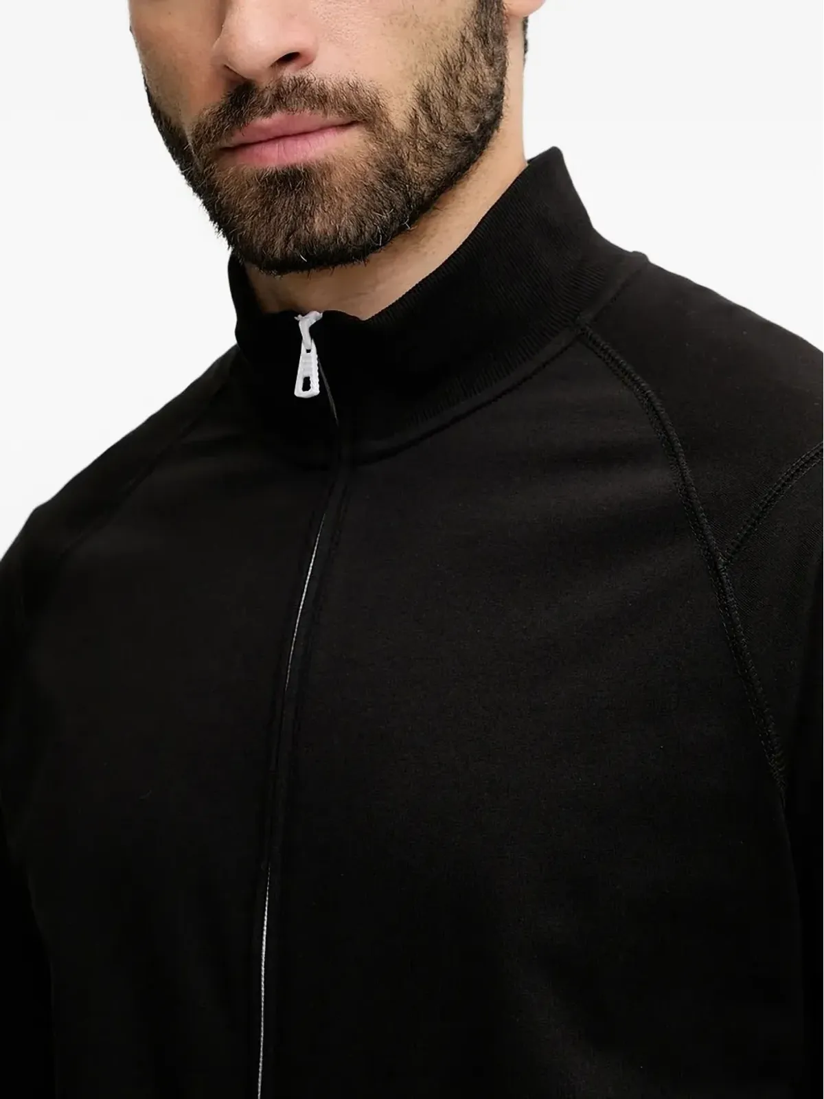 Ea7 Emporio Armani ロゴディテールジップアップスウェットシャツ（ブラック） - 画像4