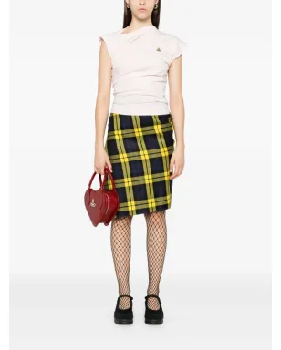 Vivienne Westwood インフィニティチェック柄アシンメトリーミディスカート - サムネイル2