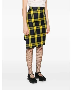 Vivienne Westwood インフィニティチェック柄アシンメトリーミディスカート - サムネイル3