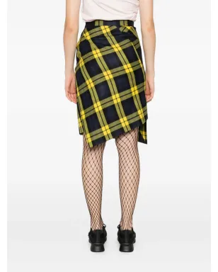 Vivienne Westwood インフィニティチェック柄アシンメトリーミディスカート - サムネイル4