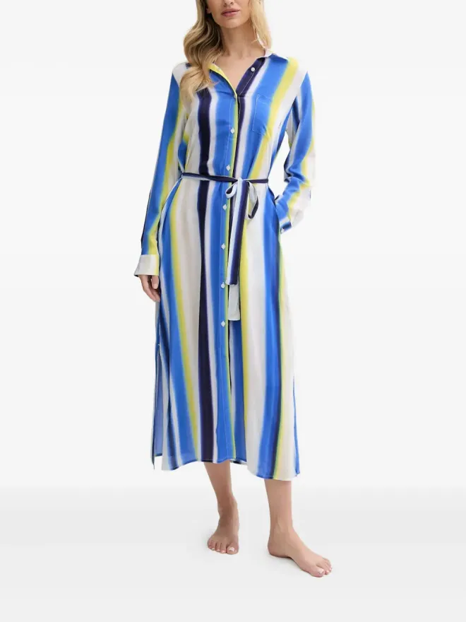 DKNY DKNY ストライプ柄ベルト付きシャツナイトドレスの商品画像