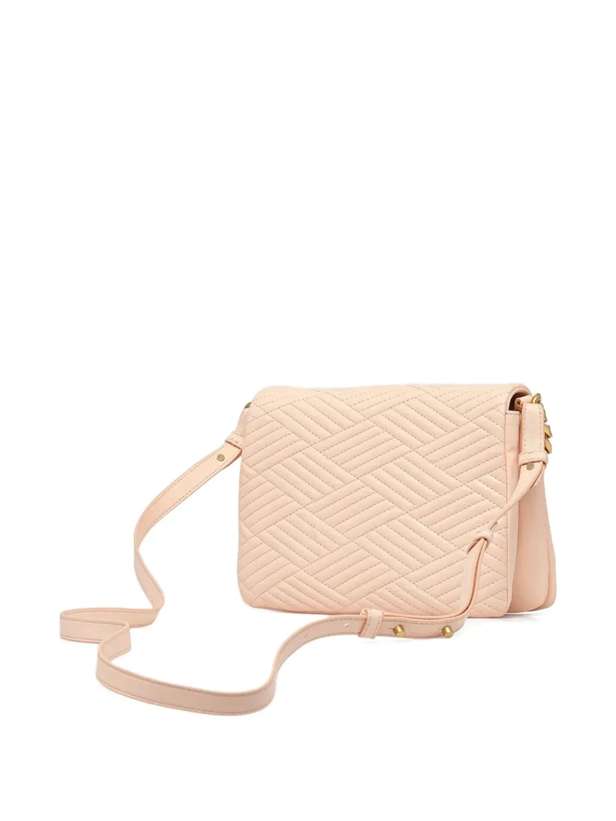 DKNY キルテッド チェーンリンク レザー クロスボディバッグ ピンク - 画像2
