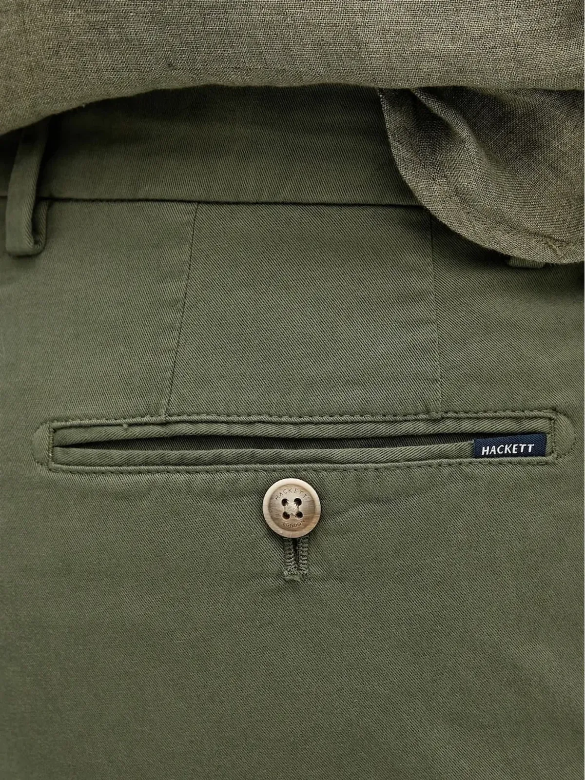 Hackett ボタンポケット付き ツイルショーツ グリーン - 画像3
