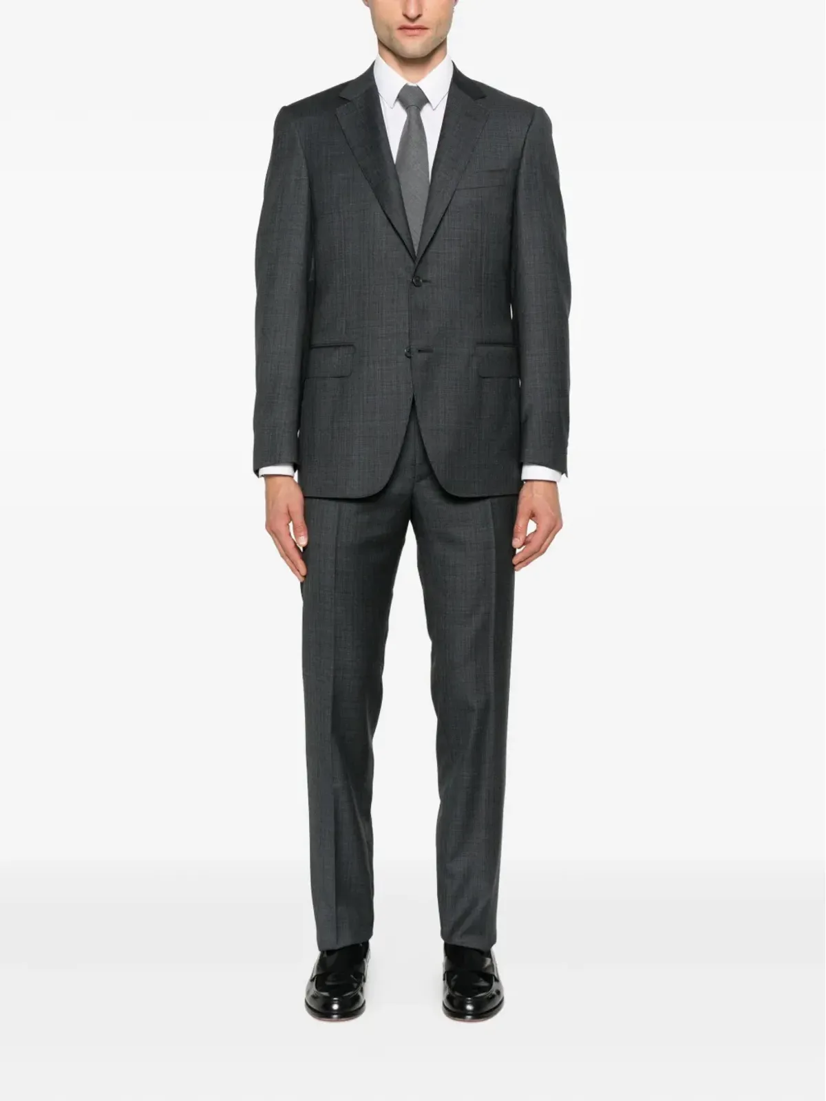 Canali チェック柄ウールスーツ - グレー - 画像2