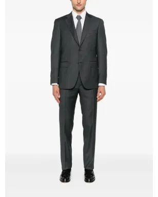 Canali チェック柄ウールスーツ - グレー - サムネイル2