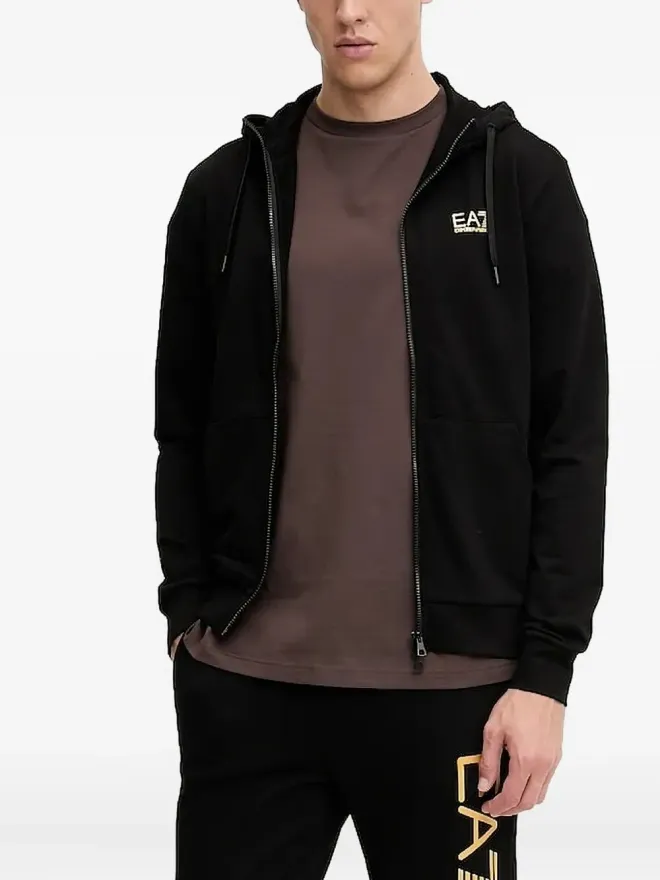 Ea7 Emporio Armani Ea7 Emporio Armani ロゴディテールジップアップフーディーの商品画像