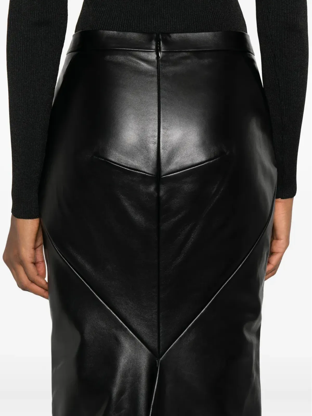 Givenchy レザー ペンシルスカート ブラック - 画像5