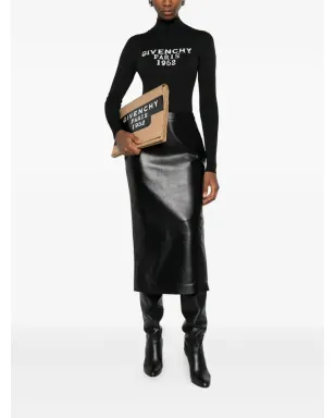Givenchy レザー ペンシルスカート ブラック - サムネイル2