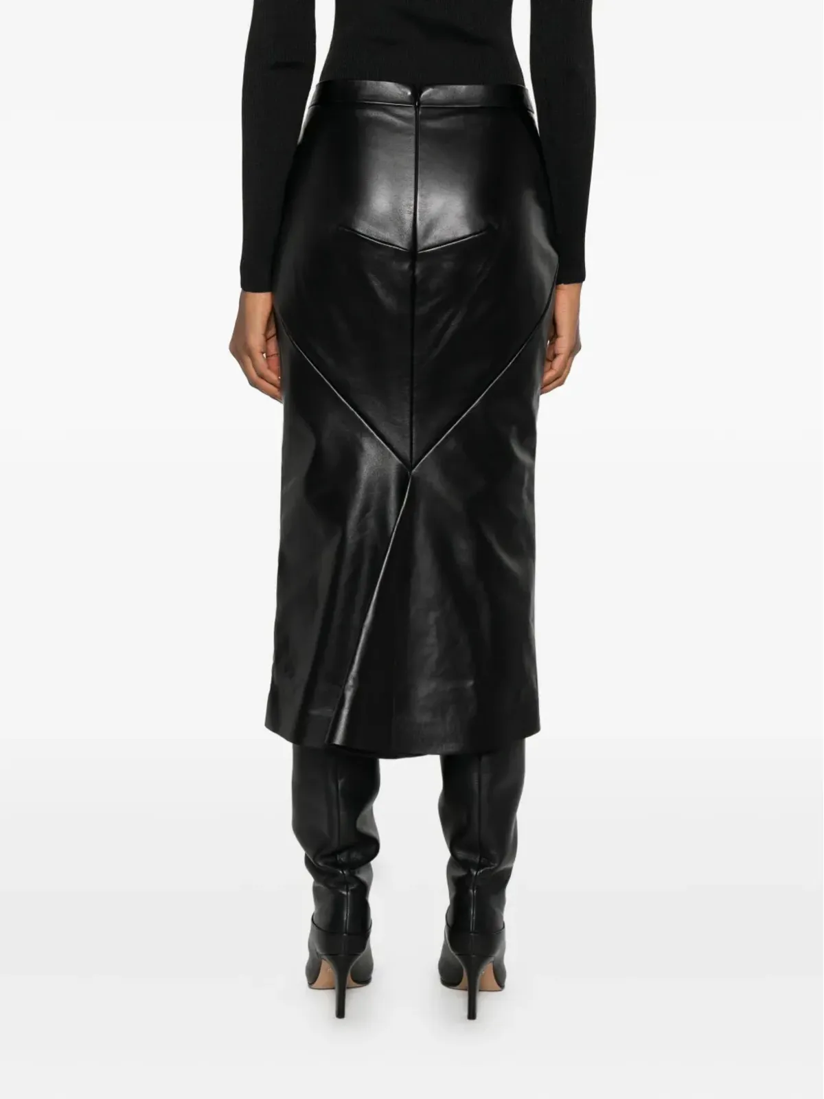 Givenchy レザー ペンシルスカート ブラック - 画像4