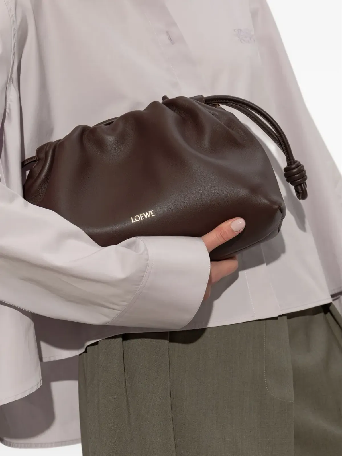 LOEWE フラメンコ レザー クラッチバッグ - 画像2