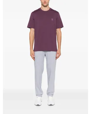 Brunello Cucinelli ドローストリングコットン トラックパンツ - グレー - サムネイル2
