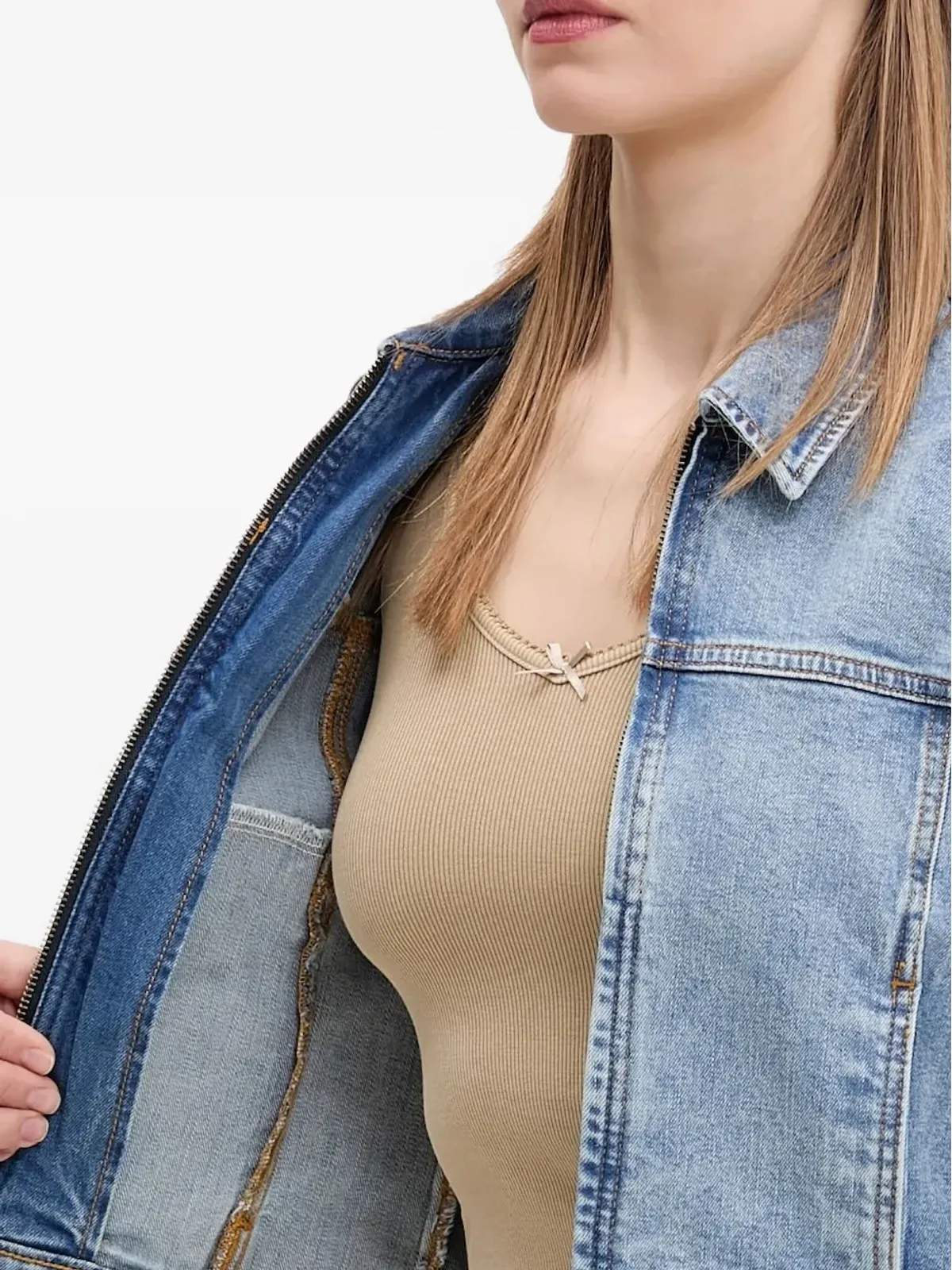DICKIES ジップフロント パッチポケット デニムジャケット - 画像5