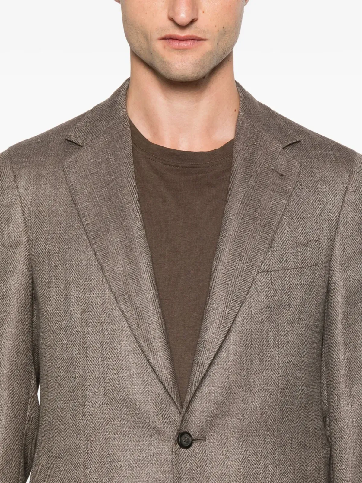 Canali ヘリンボーン パッチポケット ジャケット - 画像5