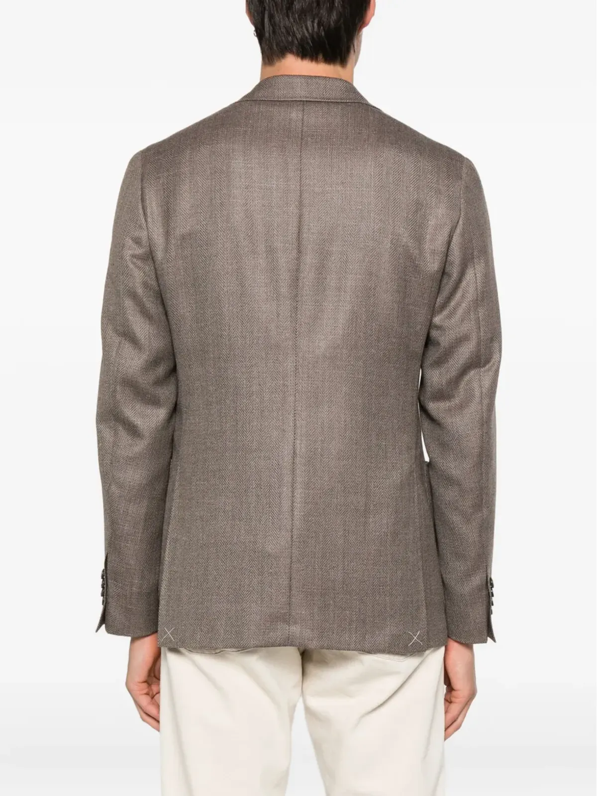 Canali ヘリンボーン パッチポケット ジャケット - 画像4