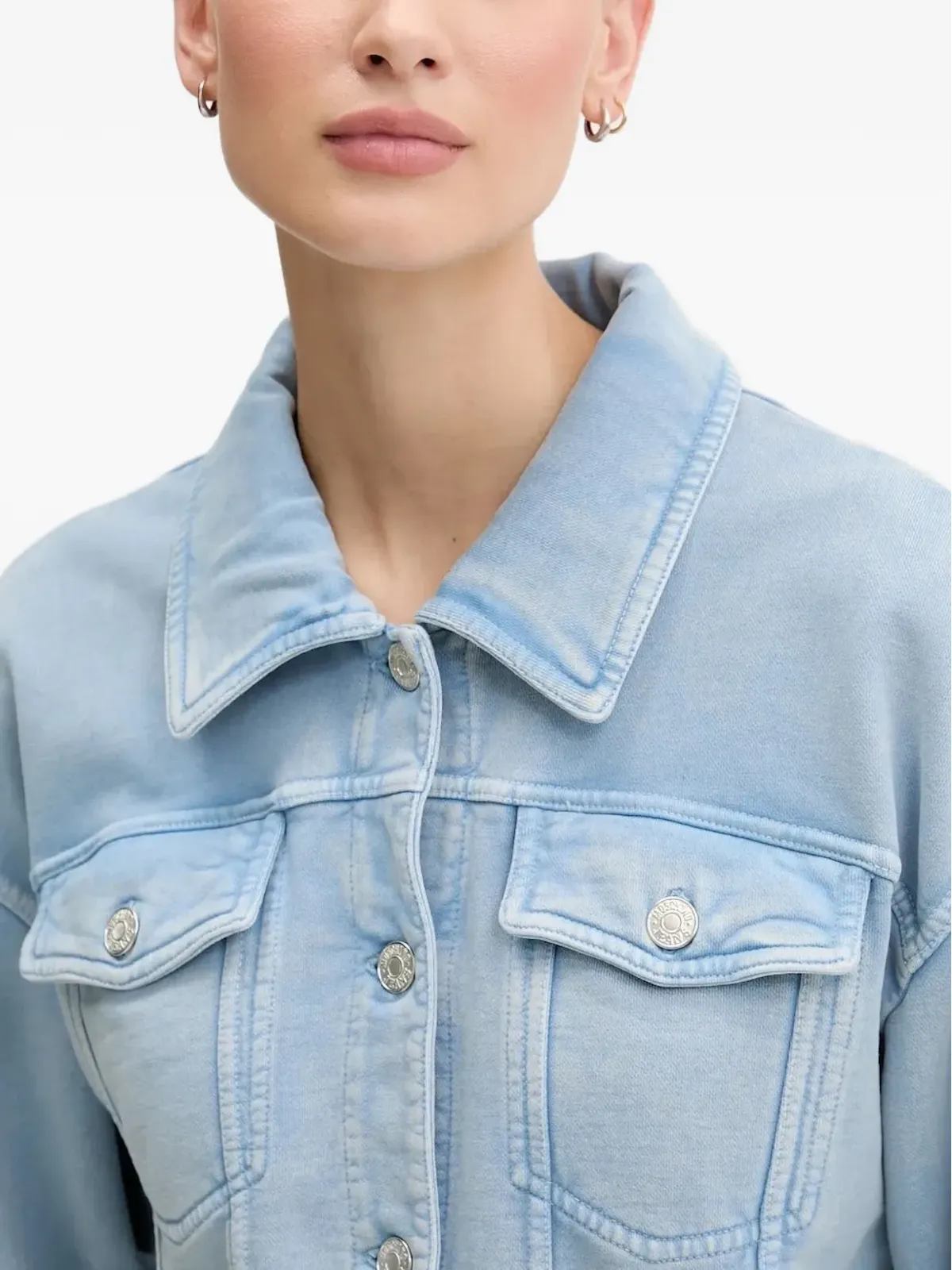 MOSCHINO JEANS ボタンファスニング クロップド デニムジャケット - 画像3