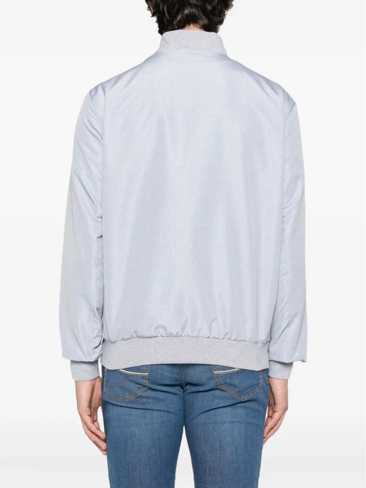 Kiton チェック柄ジップフロントボンバージャケット - 画像4