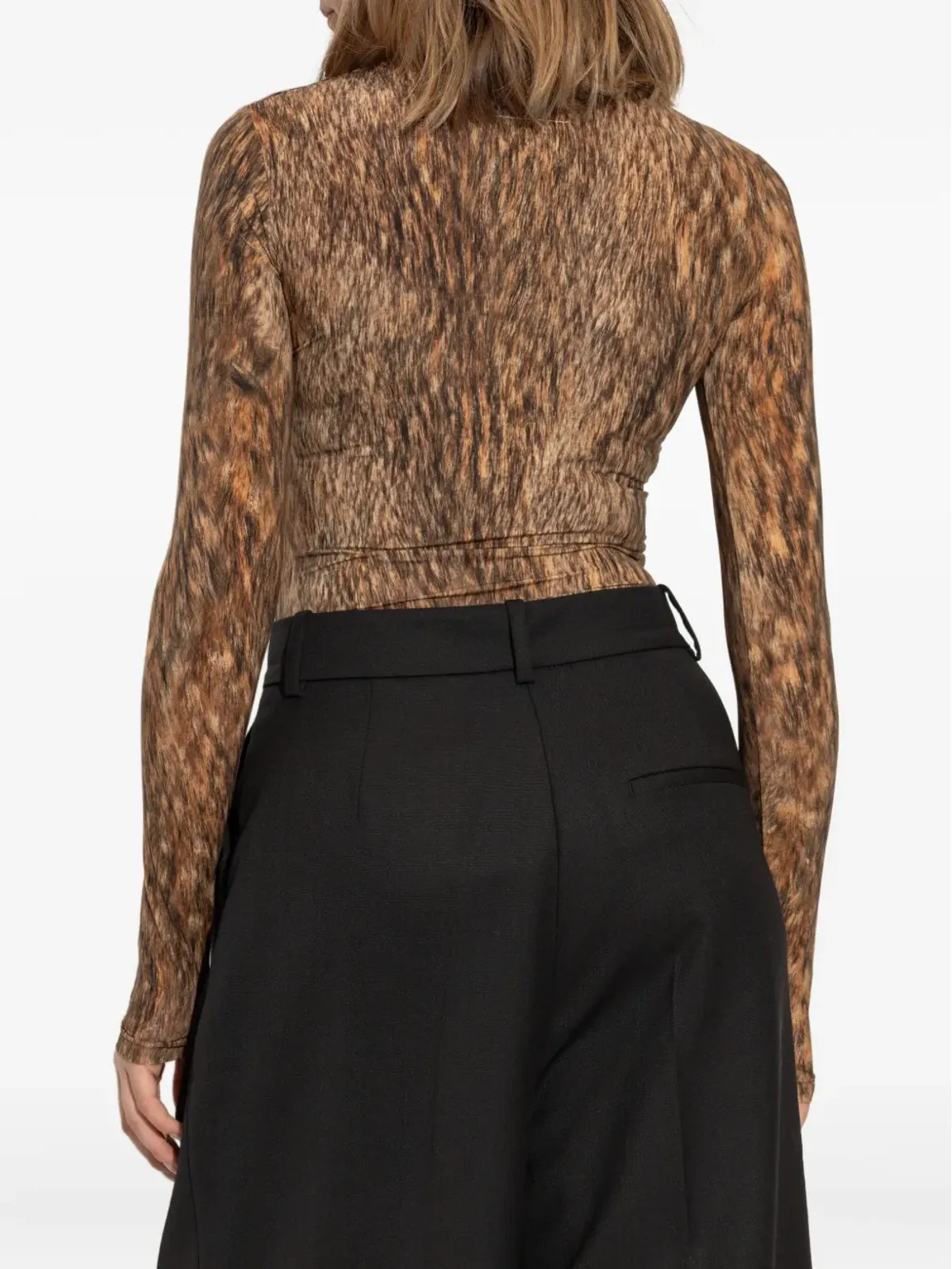 MM6 Maison Margiela animal-print bodysuit - Brown - 画像4