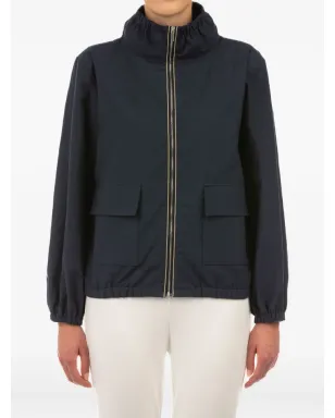 Le Tricot Perugia ジップファスナー付きボンバージャケット ブルー - サムネイル1