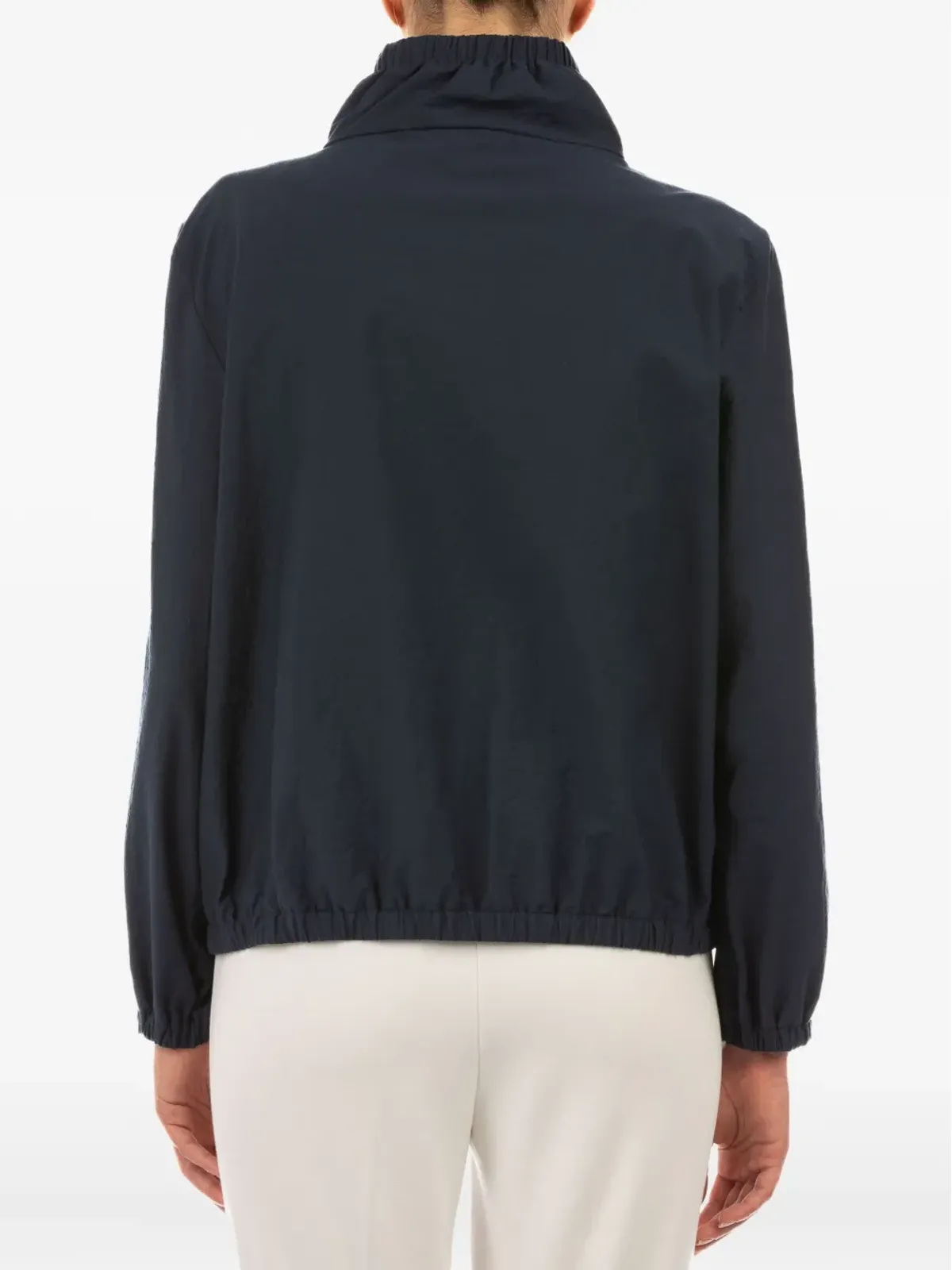 Le Tricot Perugia ジップファスナー付きボンバージャケット ブルー - 画像2